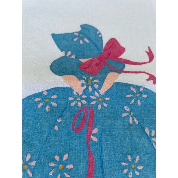 Vintage PIllowcase set Hand Painted blue Sun Bonnet Sue - Picture 3 of 12